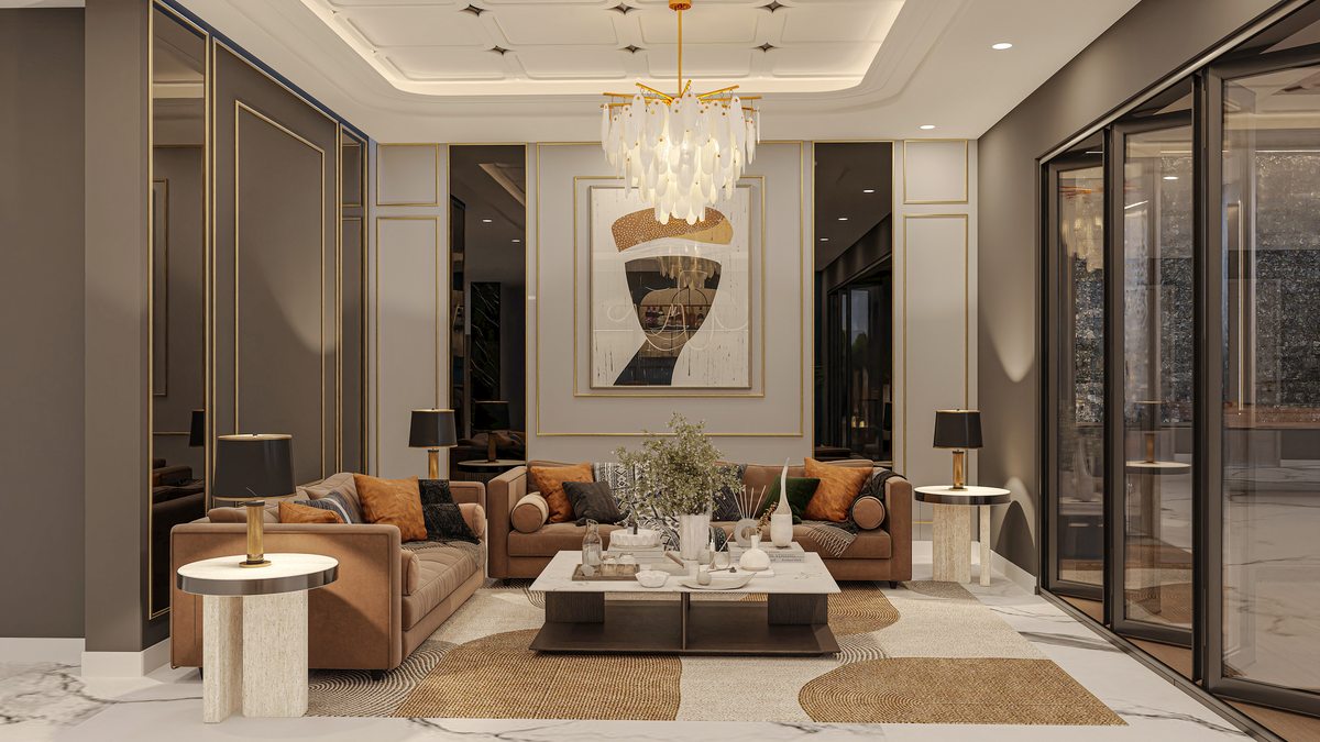 Gold Accent Living Room