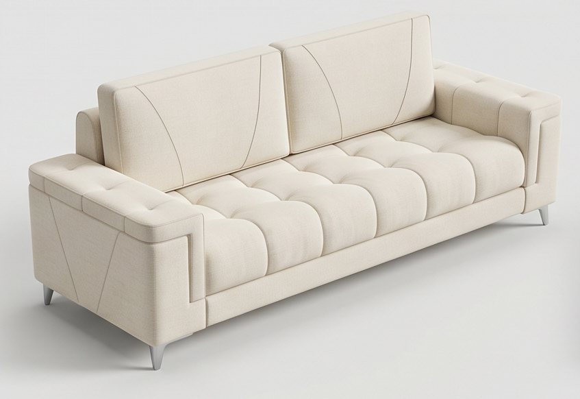 Cream Tufted Sofa