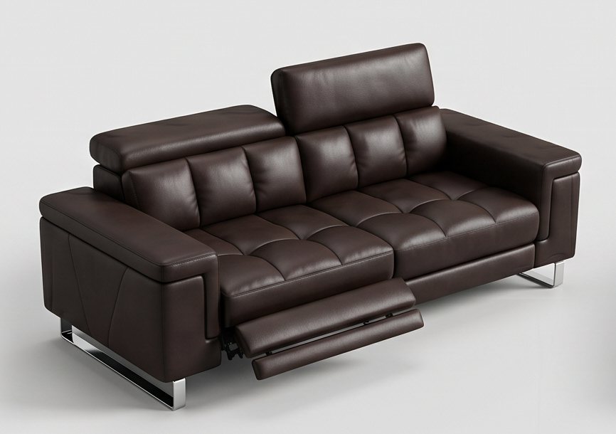 Brown Leather Recliner Sofa